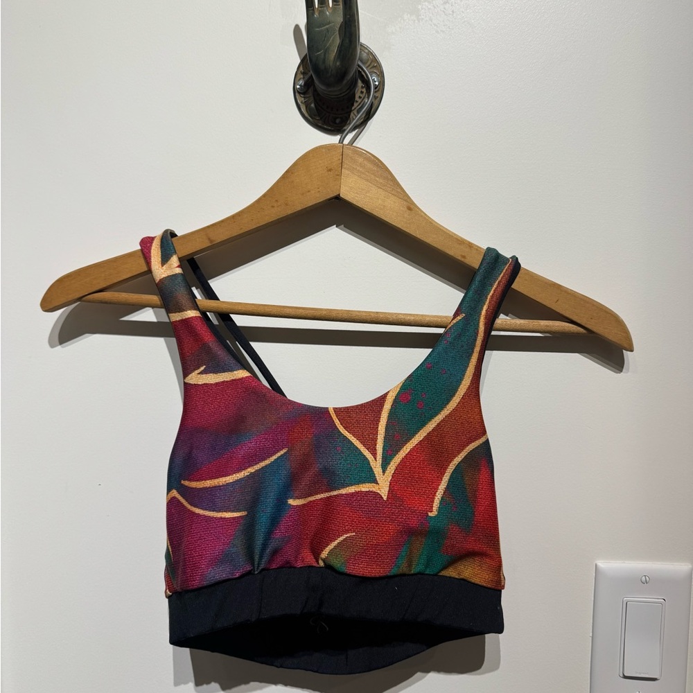 Colorful Abstract Print Sports Bra
